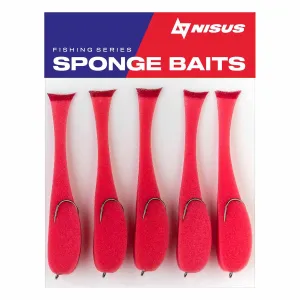 Nisus 3.5 inch Sponge Bait Fishing Lure, pack of 5