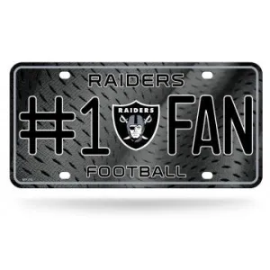 Oakland Raiders #1 Fan Embossed Metal License Plate