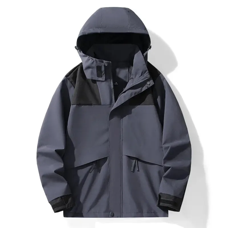 Outdoor Single Layer Waterproof Windproof Hood Sports Jacket