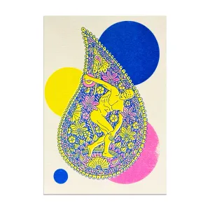 Paisley Gods Risograph Greetings Card