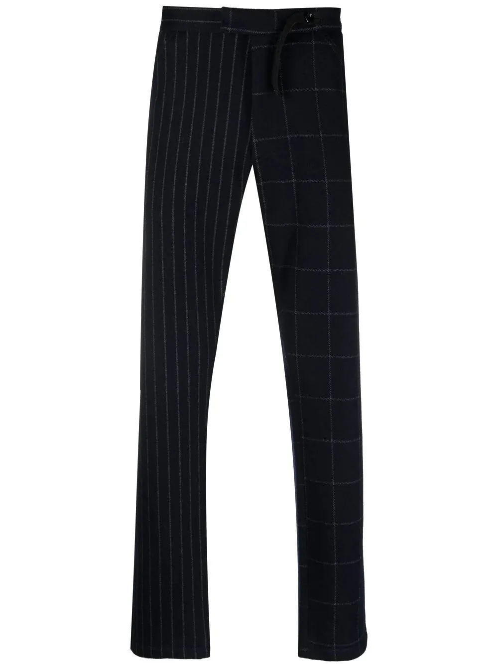 PATCHWORK PATTERN STRAIGHT-LEG TROUSERS