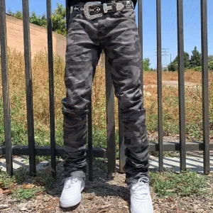 Personalized men's street style camouflage outdoor jeans