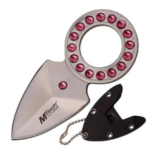 Pink Crystal Knife Necklace