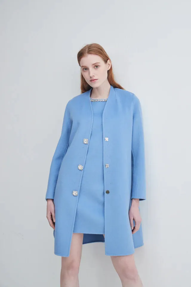 Plt6007 Light Blue Lady Coat