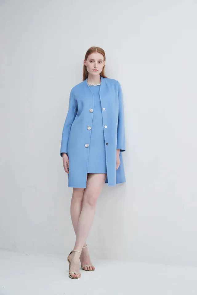 Plt6007 Light Blue Lady Coat