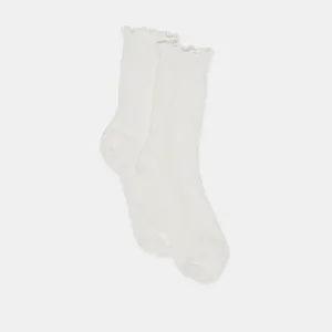 POINTELLE SOCKS WHITE