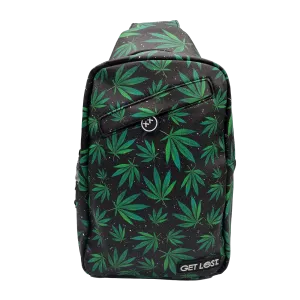PREMIUM SAFFIANO LEATHER SHOULDER BAG l GREEN LEAFS