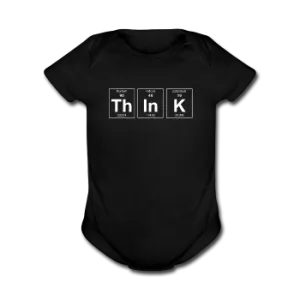 "ThInK" (white) - Baby Short Sleeve One Piece