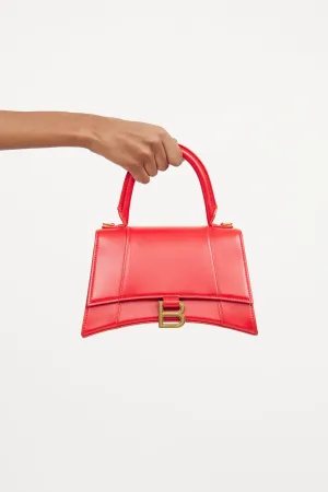 Red Leather Hourglass Small Bag