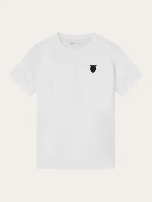Regular fit owl chest embroidery t-shirt - Bright White