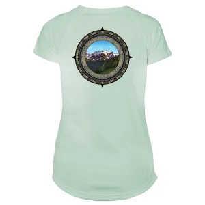 Retro Compass Olympic National Park Microfiber Short Sleeve Women's T-Shirt