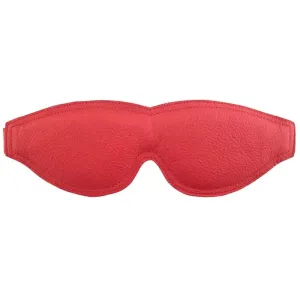 Rouge Garments Leather-padded Red Bondage Blindfold with Buckle Fastener