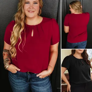 Round Neck Short Sleeve Blouse