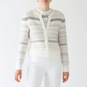 Sage Powder Striped Knit Cardigan