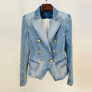 Scarlet Slim Fit Faded Denim Tailored Jacket