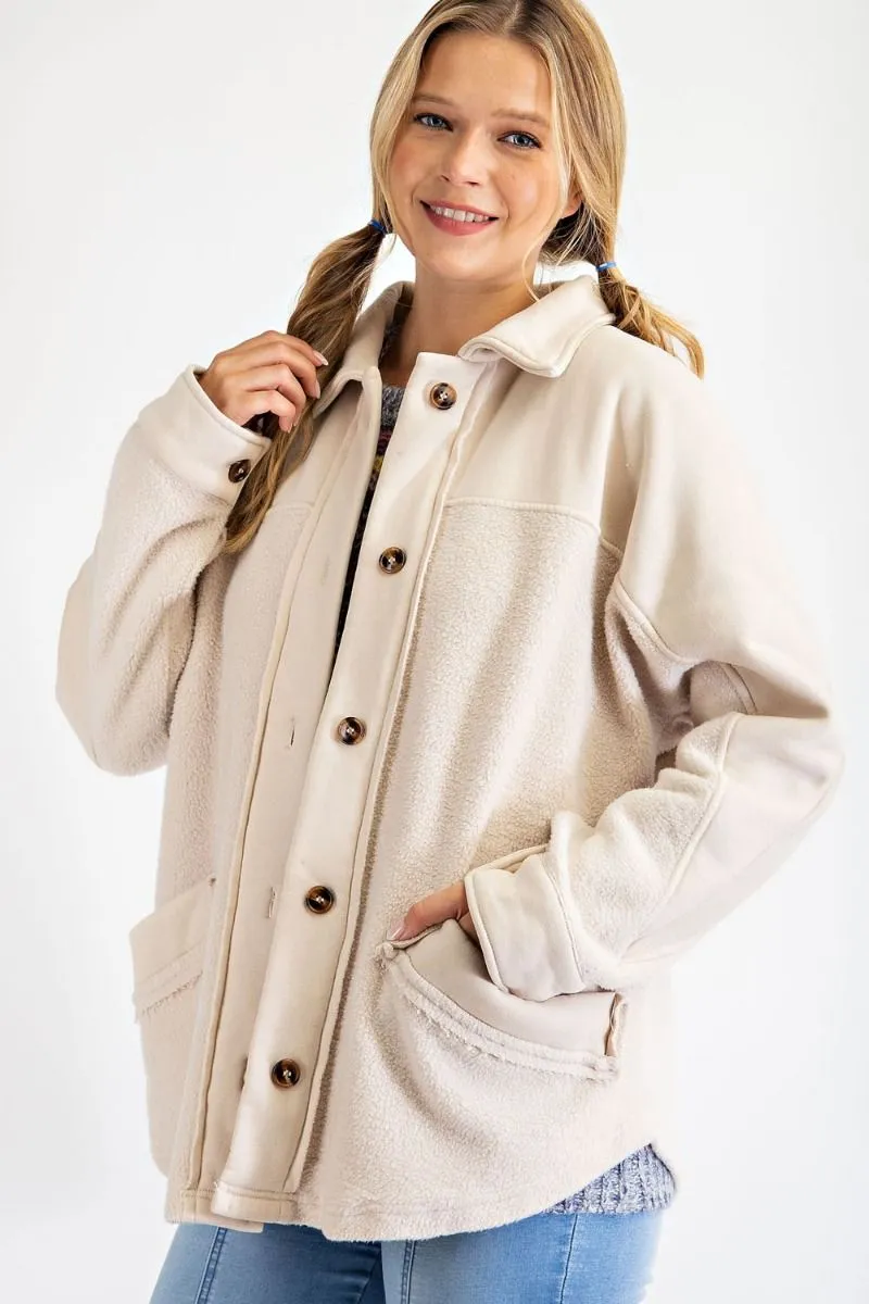 Search For Joy Brushed Button Down Jacket