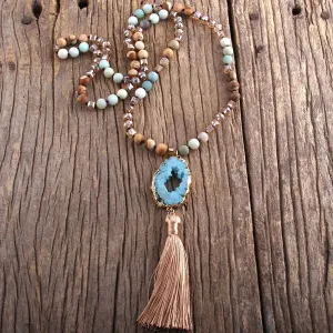 Semi Precious Druzy Stone Necklaces Collection