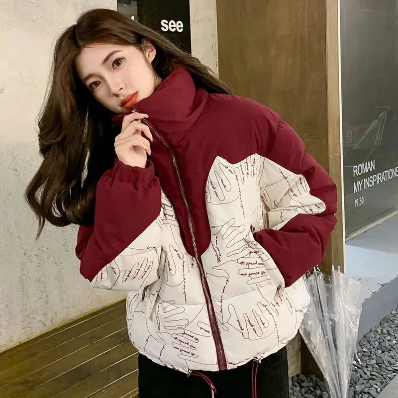 Short Korean Style Trend Multicolor Bread Coat