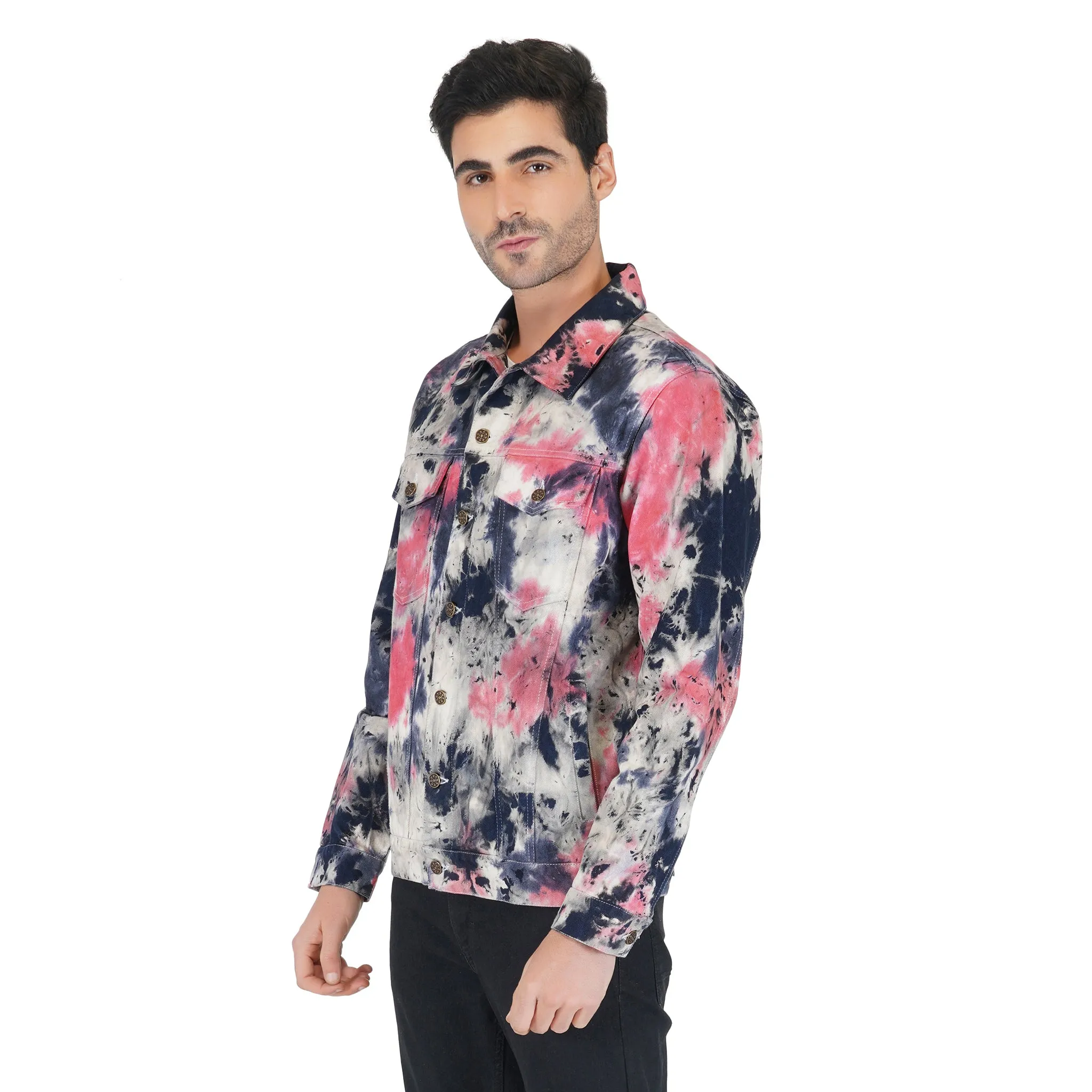 SLAY. Men's Tie Dye Denim Jacket