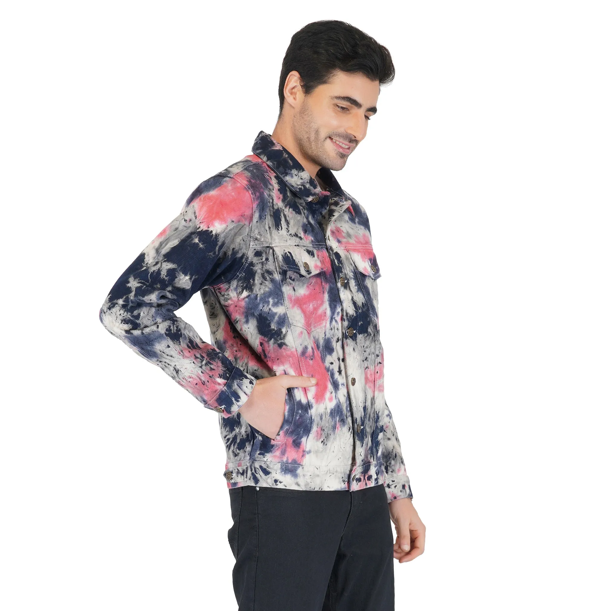 SLAY. Men's Tie Dye Denim Jacket