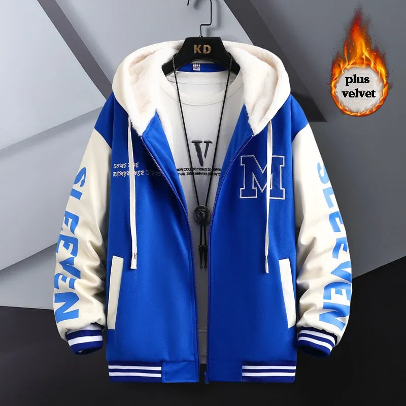 Slick 'M' Thermal Fleece Hooded Varsity Jacket