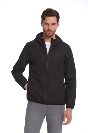 Slim Fit Black Seasonal Lykia Hooded Coat