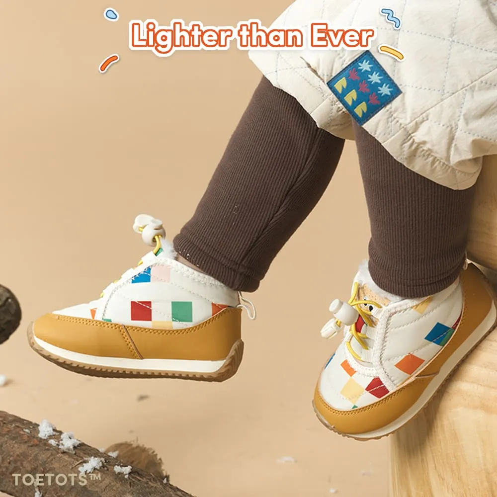 Cozy Snowy Mosaic Kids Waterproof Winter Boots