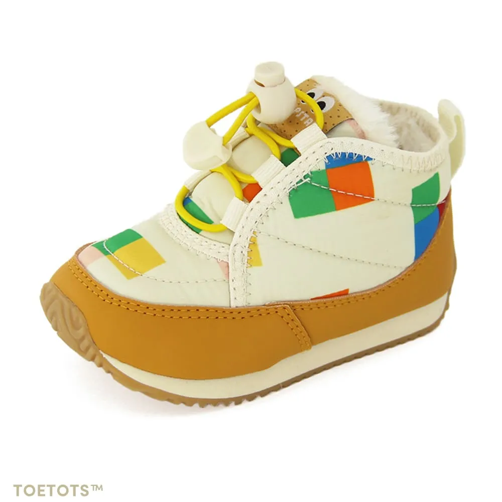 Cozy Snowy Mosaic Kids Waterproof Winter Boots