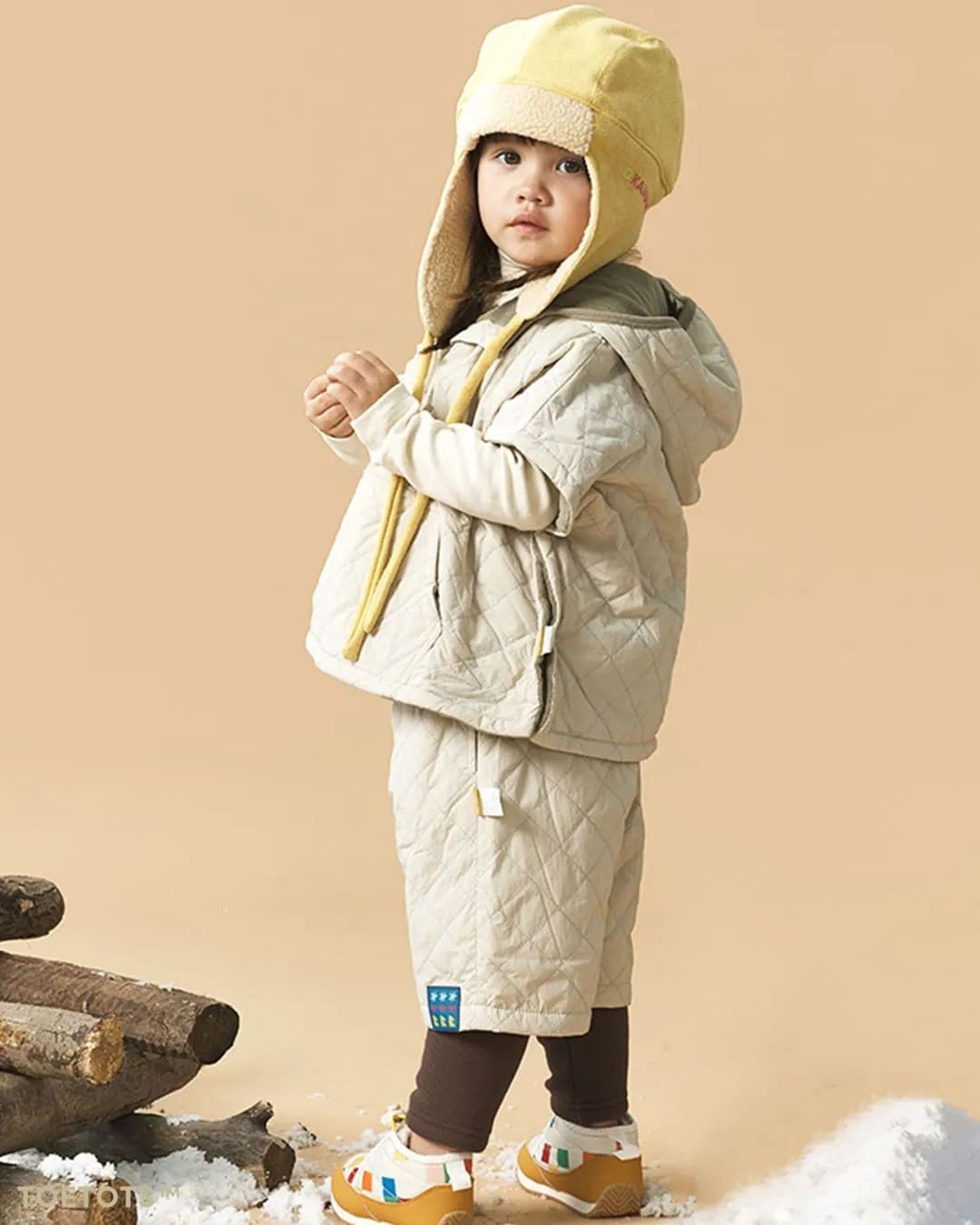 Cozy Snowy Mosaic Kids Waterproof Winter Boots