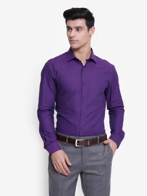 Solid Purple Slim Fit Formal Shirt