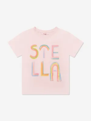 Stella McCartney Girls Logo Print T-Shirt in Pink