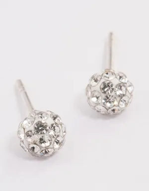 Sterling Silver Fireball Stud Earrings
