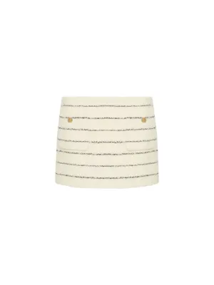 Striped Tweed Mini Skirt
