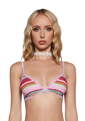 Such A Babe Knit Bralette - Striped