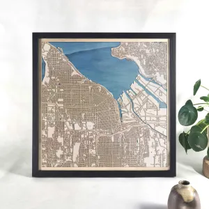 Tacoma Wooden Map