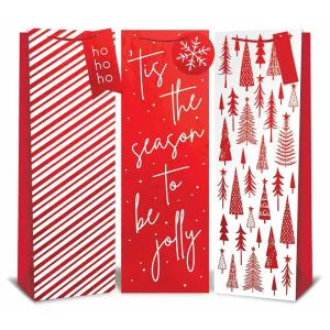 Tallon Christmas Red Foil Bottle Gift Bag