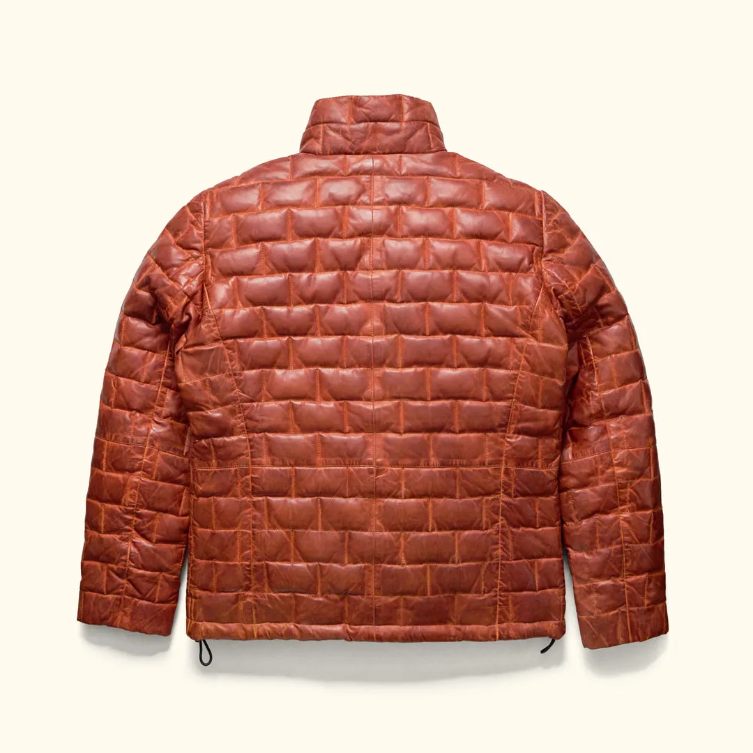 Teton Leather Light Down Jacket | Whiskey Brown