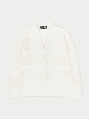 TEXTURED CROCHET SHIRT - OFF WHITE