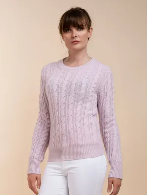 THE CABLEKNIT CREW<br>SOFT PINK