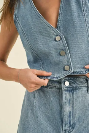 The Nata Vest- Denim