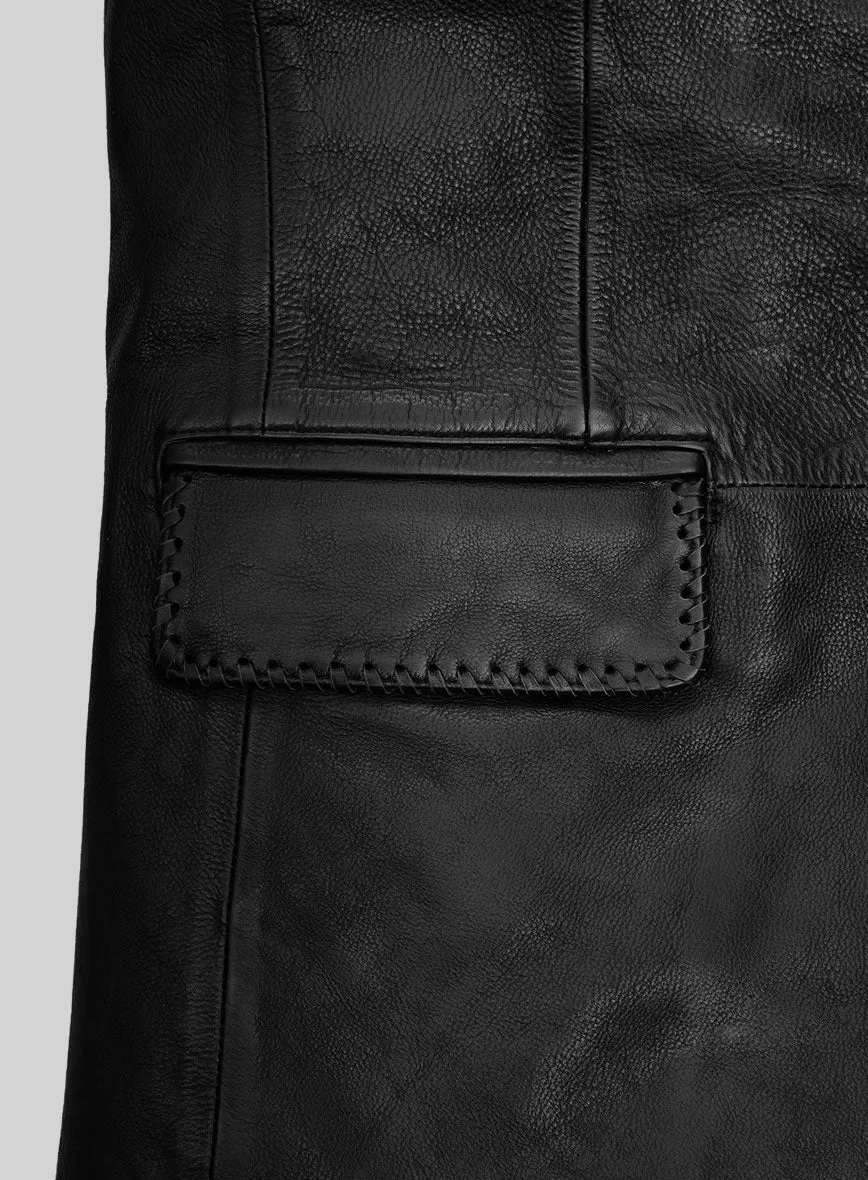 Thick Goat Black washed & Wax Medieval Leather Blazer