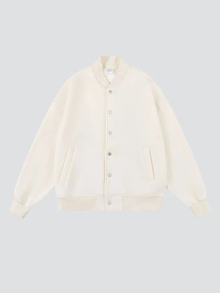 Thickened Solid Colour Bomber Jacket