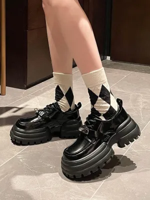 Thomas-100 Patent Leather Lace Up Creepers