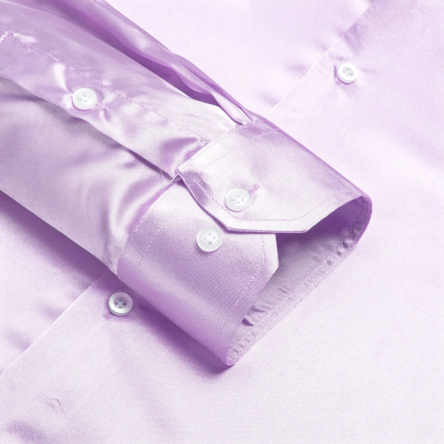 Ties2you Button Down Shirt Lavender Purple Solid Satin Men's Long Sleeve Shirt