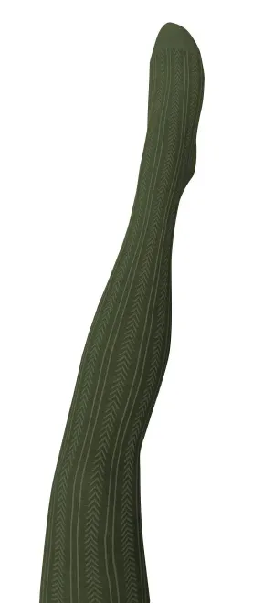 TIGHTOLOGY - CHIC COTTON TIGHTS - GREEN