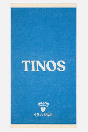 Tinos Bright Blue | Feather Beach Towel
