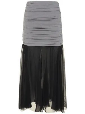 Tory Burch   Jersey chiffon silk long skirt 