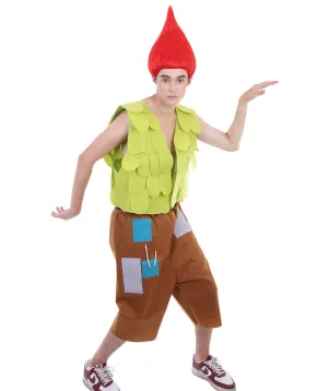 Troll  | Leaf Vest and Brown Patchwork Pants | Premium Halloween Costume