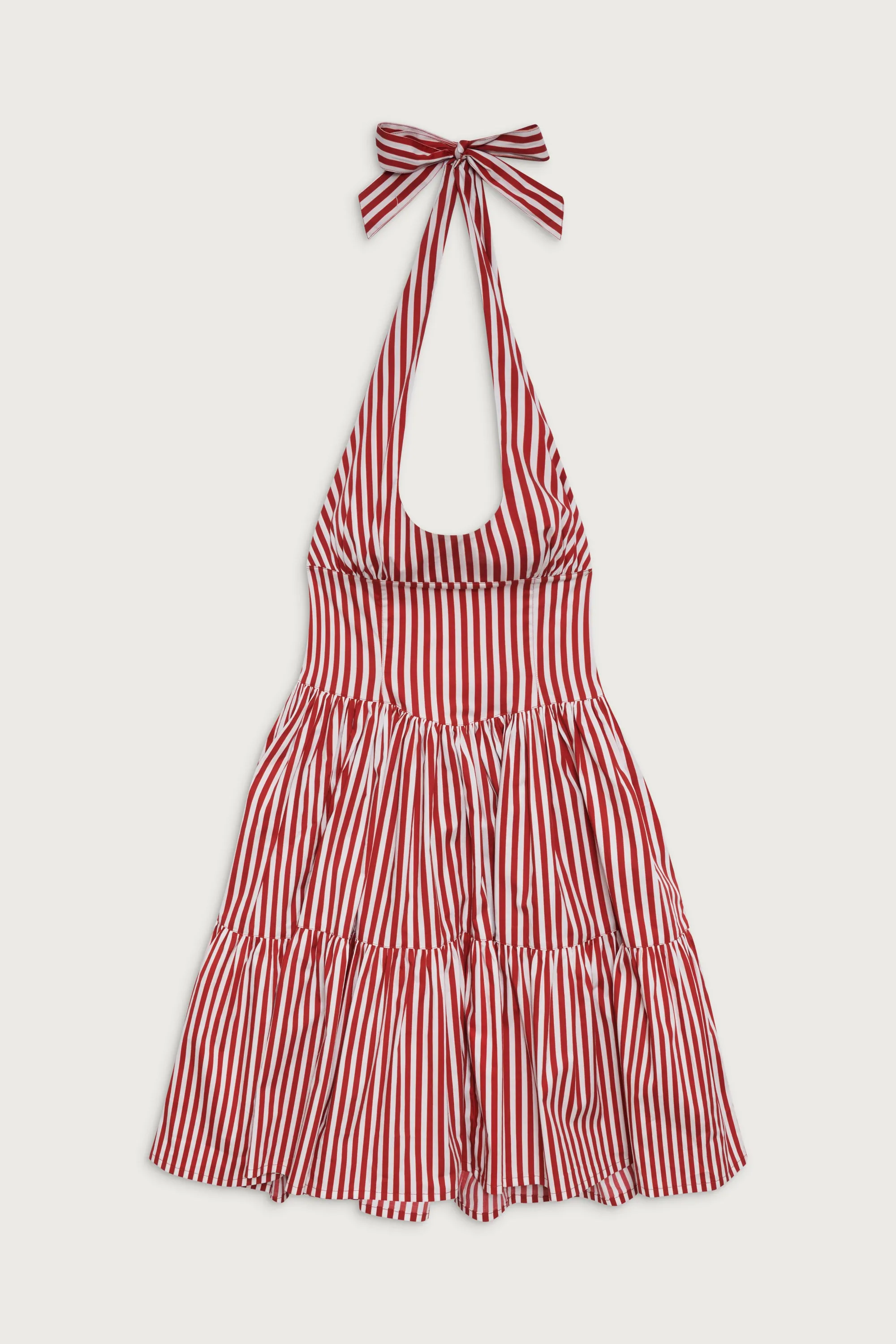 Tulsa Halter Midi Dress - Scarlet Stripe