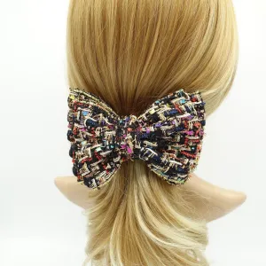 tweed hair bow luxury style layered Fall Winter women hair accessory